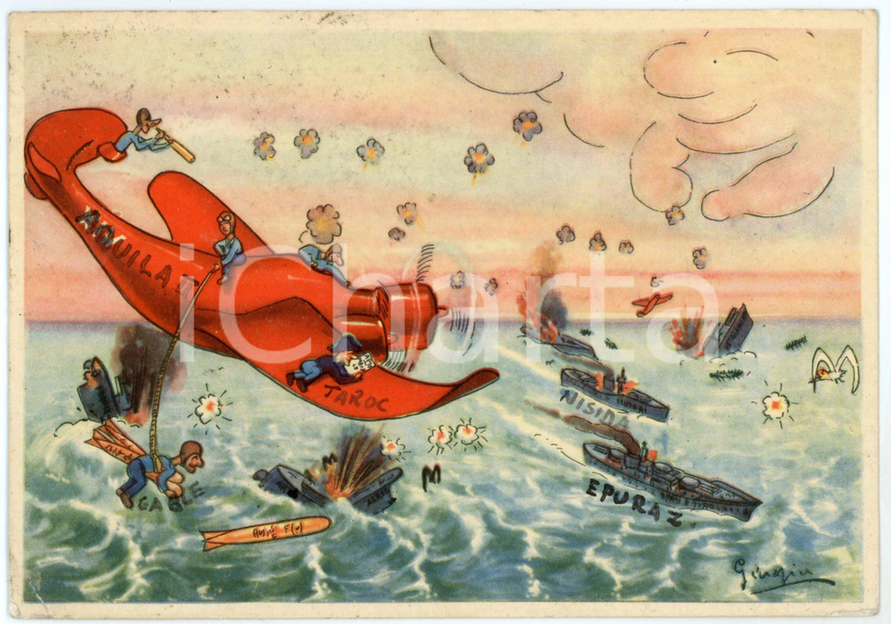 1942 MAK P 100 Regia Accademia Aeronautica - Corso Aquila II - Cartolina FG VG  Cartolina postale d'epoca, viaggiata.Il nome del corso &egrave; stato aggiunto manualmente. Il nome originale del corso (XIV Corso Integrazione) &egrave; stato cancellato a mano.CONDIZIONI: FAIRFORMATO: FG    originale e autentica 1