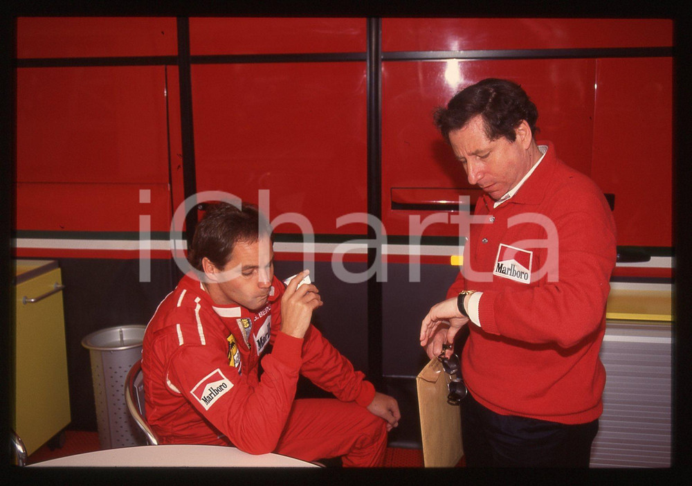 Fotografia d epoca originale Gerhard BERGER e Jean TODT  scuderia FERRARI  1995 ca 35 mm vintage slide 4 1