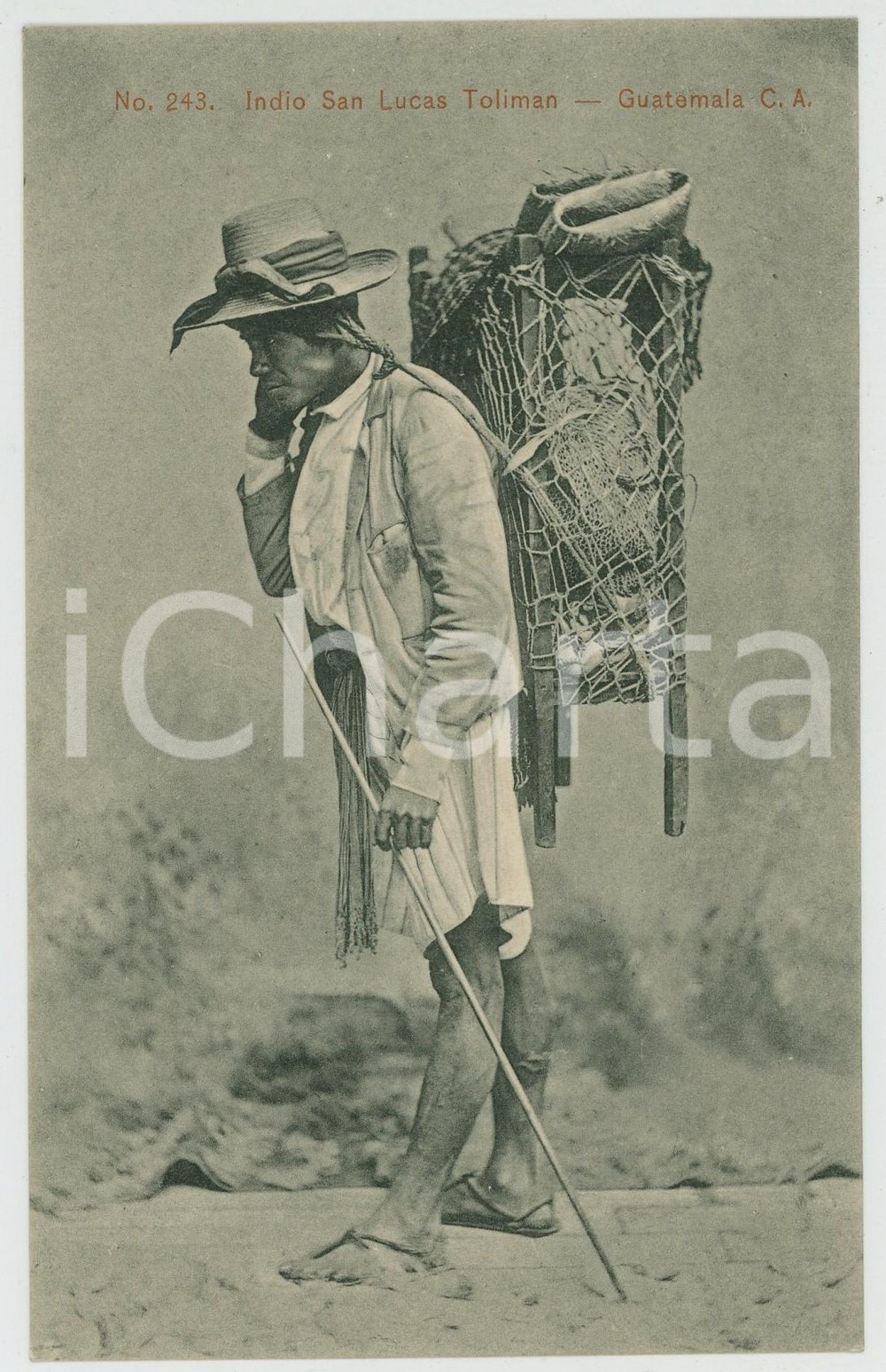 1910 ca GUATEMALA Indio SAN LUCAS TOLIMAN - Postcard TYPES ETHNIC  Cartolina postale d'epoca, non viaggiata.CONDIZIONI: G FORMATO: FP    originale e autentica 1
