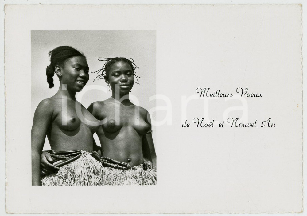 1965 ca AFRICA Two nude girls ETHNIC NUDE Postcard FG NV  Cartolina postale d'epoca, non viaggiata.EDITORE: Photo-home, LeopoldvilleCONDIZIONI: POOR (piegatura lungo il margine destro)FORMATO: FG    originale e autentica 1