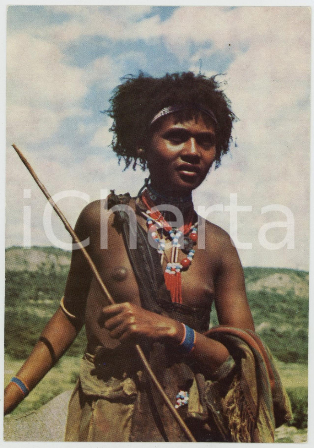 1963 ETHIOPIA Young ethiopian shepherdess ETHNIC NUDE Postcard FG NV  Cartolina postale d'epoca, non viaggiata.EDIZIONI: Ethiopian Tourist OrganisationFOTOGRAFO: A. ViranoCONDIZIONI: GFORMATO: FG    originale e autentica 1