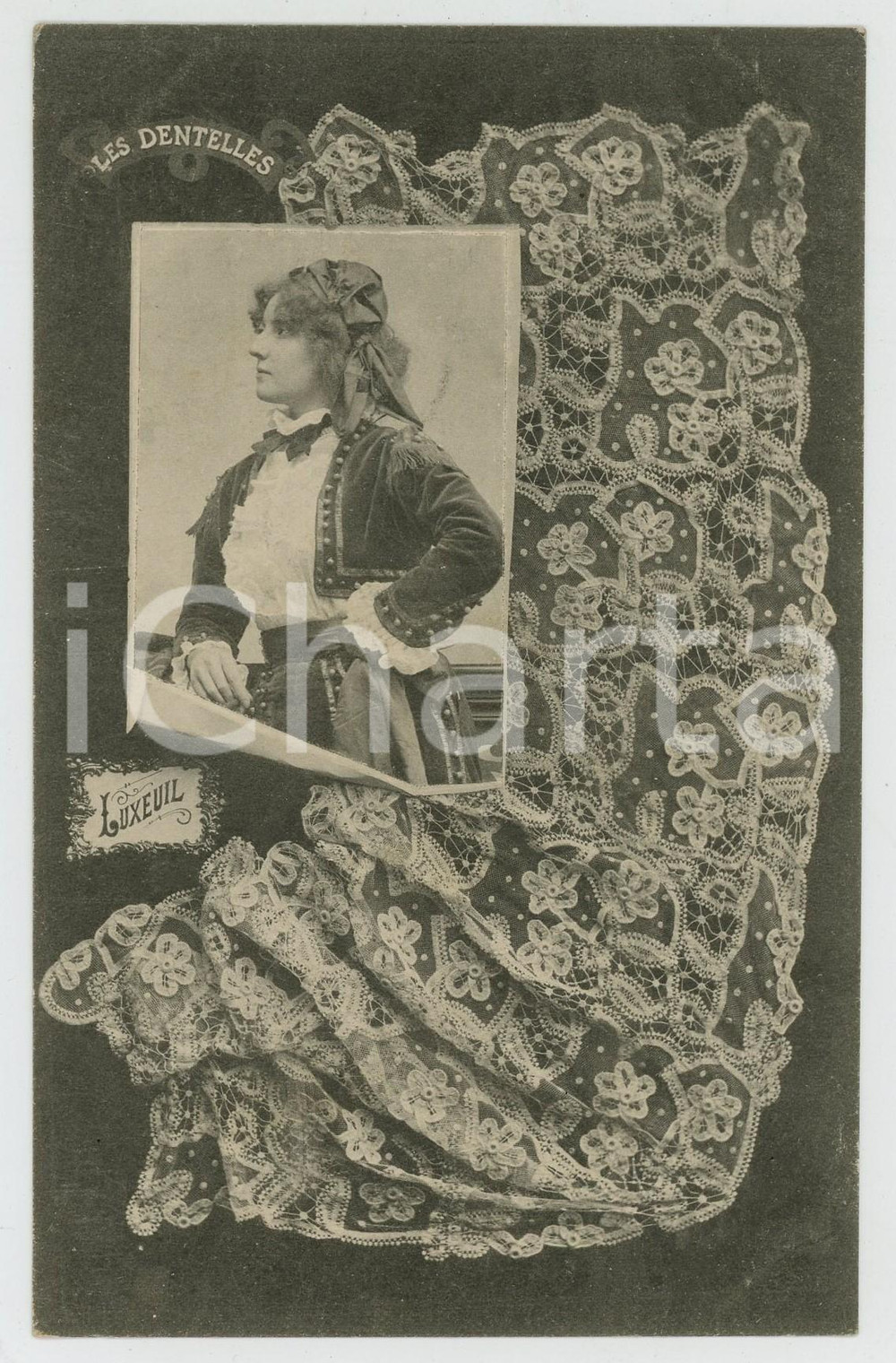 1902 LES DENTELLES Luxeuil lace - DentelliÃ¨re - French postcard  Cartolina postale d'epoca, viaggiata.CONDIZIONI: GFORMATO: FP    originale e autentica 1