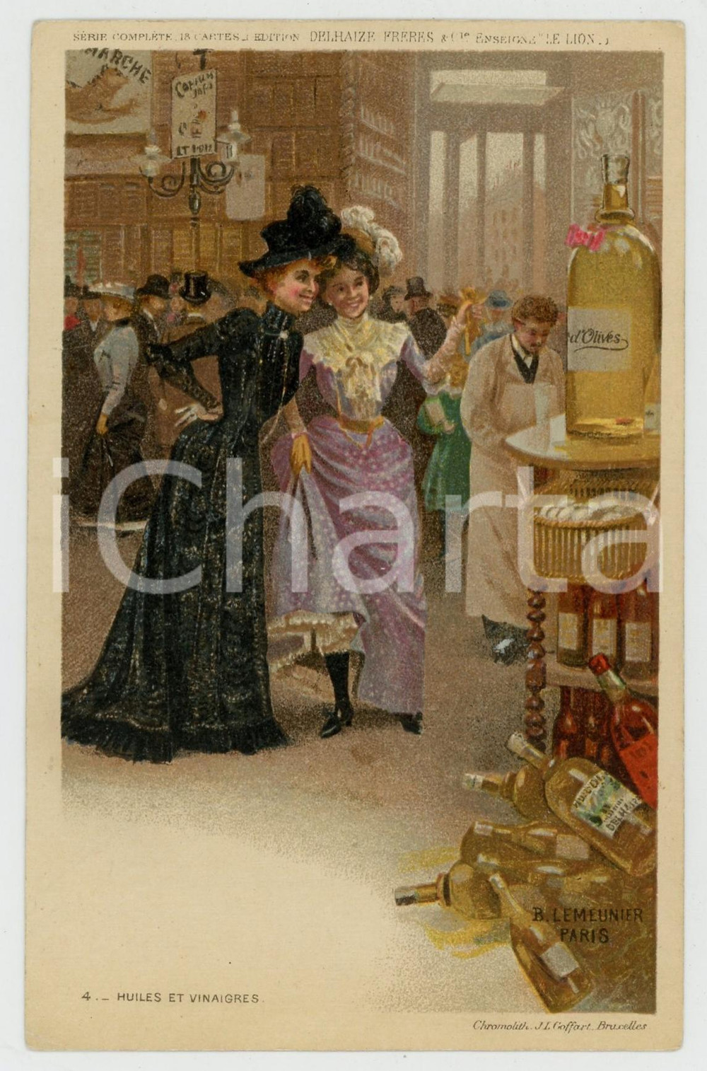 1910 ca Artist Basile LEMEUNIER - DELHAIZE FrÃ¨res - Huiles *Postcard nÂ°4  Cartolina postale d'epoca, non viaggiata.CONDIZIONI: F (piccola piegatura all'angolo inferiore sinistro)FORMATO: FP    originale e autentica 1