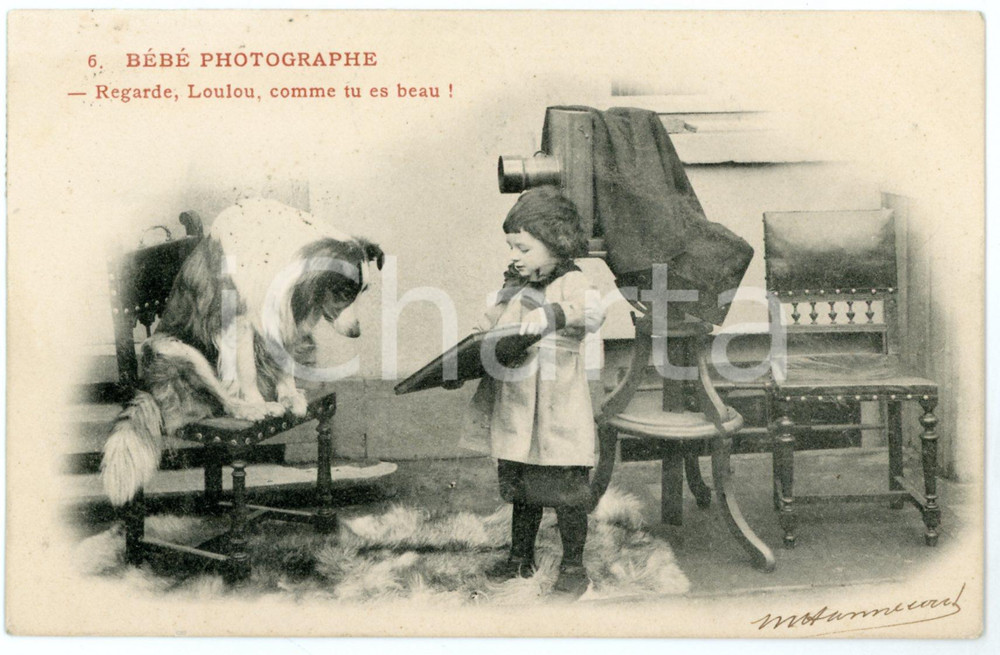 1903 FRANCE ENFANTS Bébé photographe - Loulou, comme tu es beau *Carte postale 6  Cartolina postale d'epoca, viaggiata.CONDIZIONI: GFORMATO: FP    originale e autentica 1