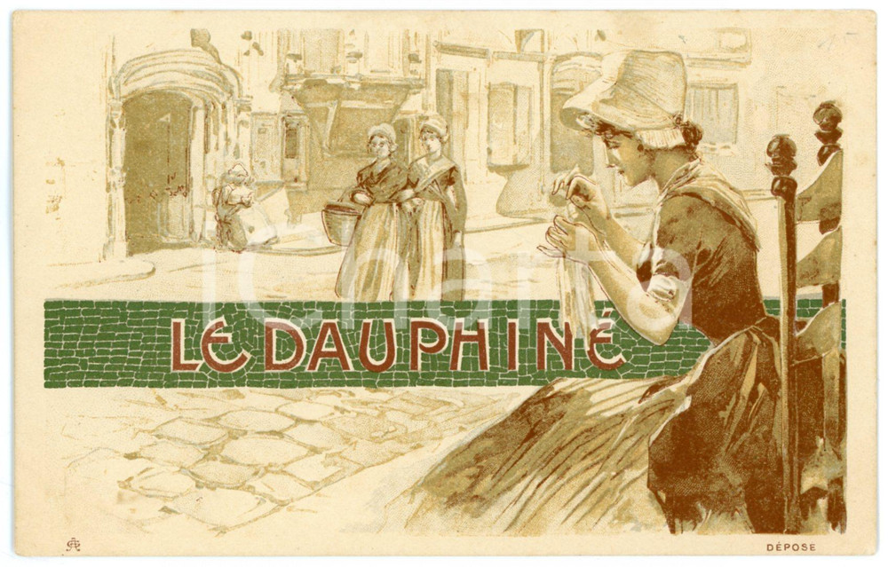 1900 ca FRANCE - LE DAUPHINÉ Jeune couturière - Carte postale illustrée FP NV  Cartolina postale, non viaggiata. FAIR/discreto Lievi smussature agli angoli Formato: FP originale e autentica 1