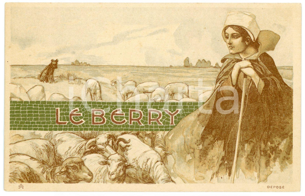 1900 ca FRANCE - LE BERRY BergÃ¨re - Carte postale illustrÃ©e FP NV  Cartolina postale, viaggiata. FAIR/discreto Lievi smussature agli angoli Formato: FP originale e autentica 1