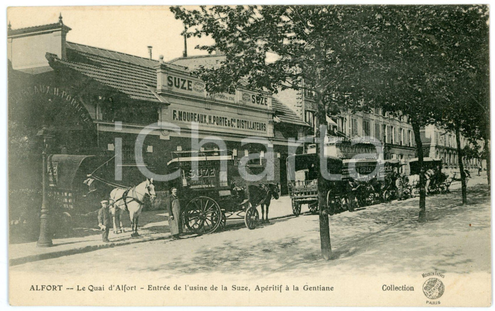 1910 ca MAISONS-ALFORT EntrÃ©e de l'usine de la SUZE, apÃ©ritif Ã  la Gentiane  Cartolina postale d'epoca, scritta ma non viaggiata.CONDIZIONI: GFORMATO: FP     originale e autentica 1