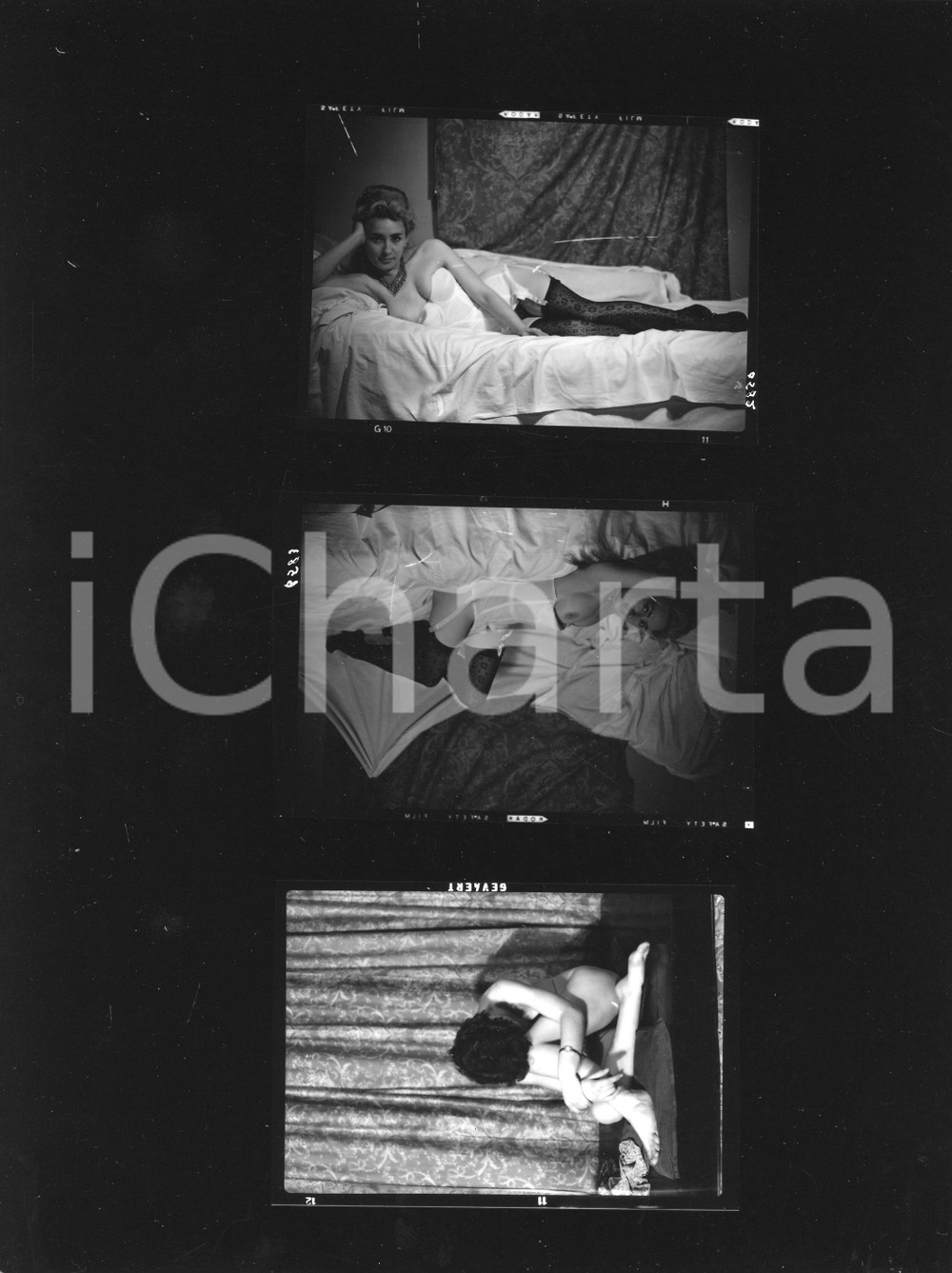 1965 ca VINTAGE EROTIC Mature women posing - Photo 3 proofs Raymond VAN DOREN Fotografia originale di Raymond Van Doren, composta da 3 provini di nudo.FORMATO: 24x18 cmCONDIZIONI: FAIR (piegatura laterale da graffetta)    originale e autentica 1