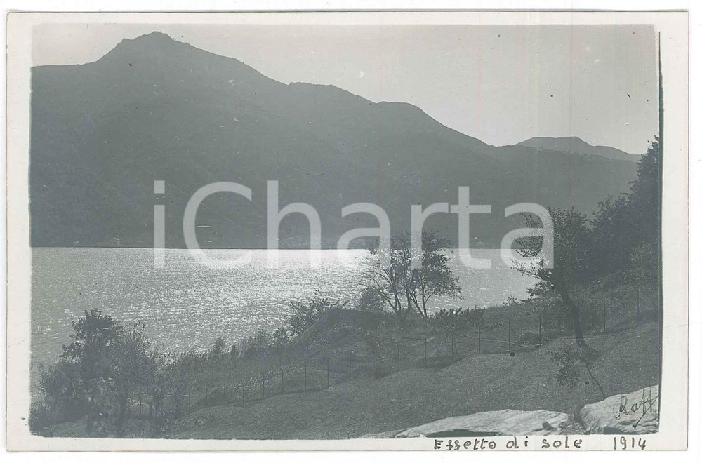 Fotografia d epoca originale 1914 LAGO DI COMO ? Panorama  Fotografia Raffaele PEDRETTI 1