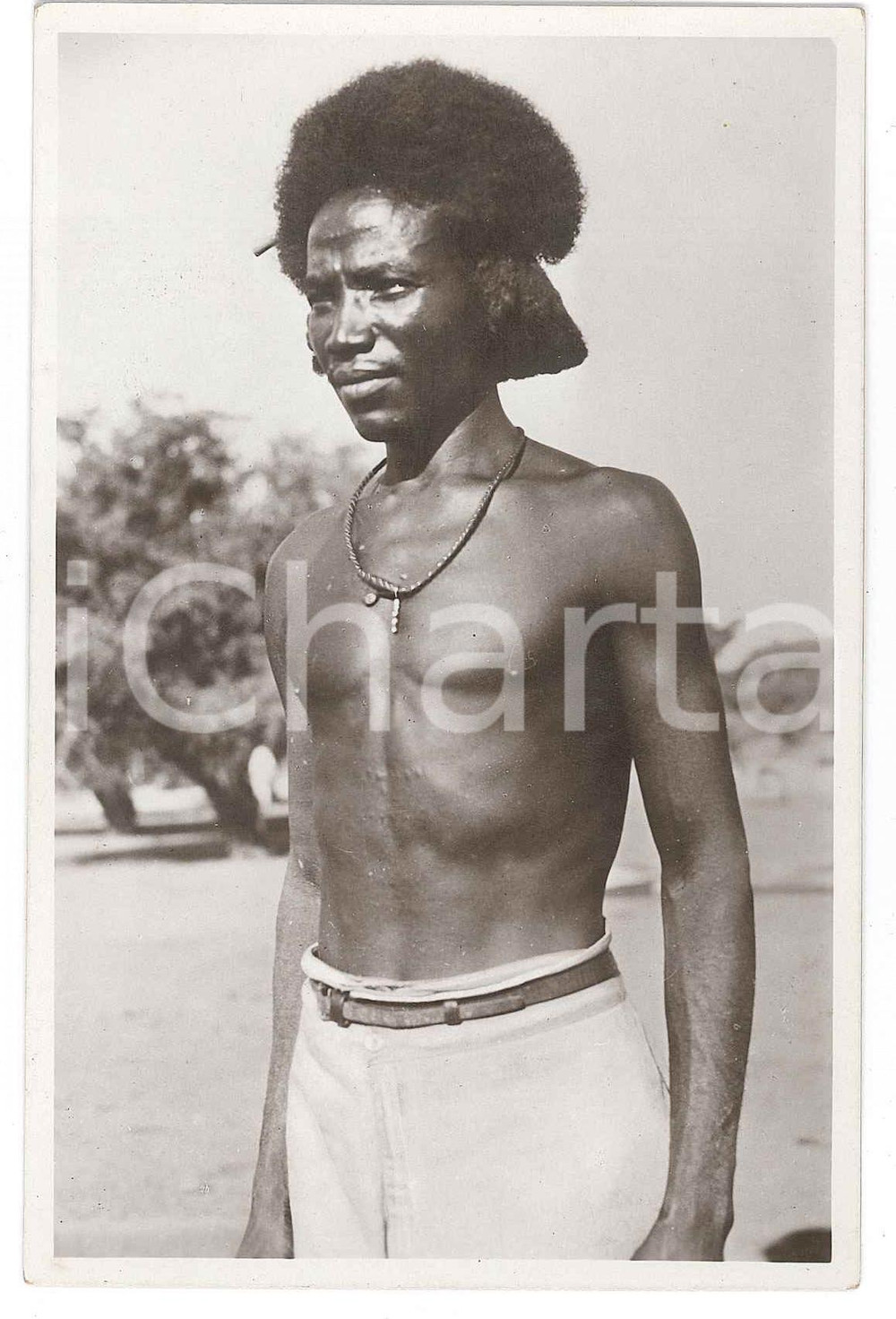 Cartolina originale da collezione 1925 ca ERITREA Tipo di SUZENA Uomo di razza cumana  Cartolina FP NV 1