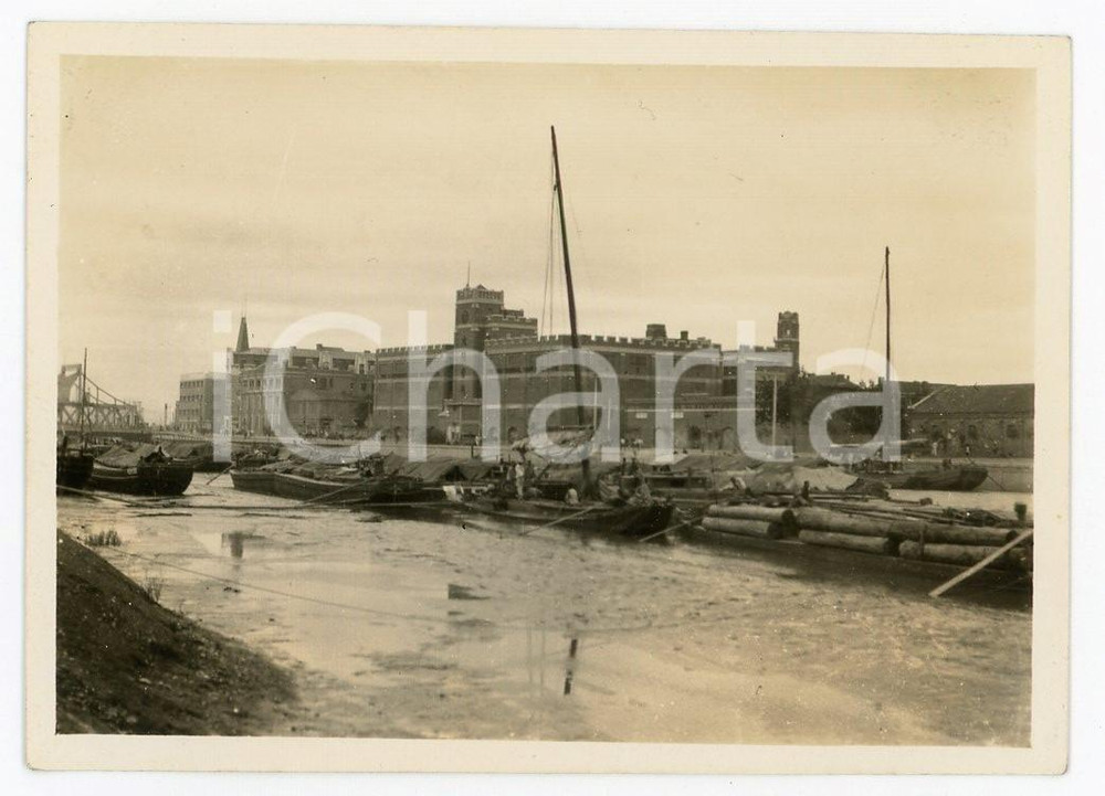 1935 ca CHINA - SHANGHAI Suzhou Creek (?) Generale view - Foto 8x5 cm (2) Fotografia d'epoca. GOOD/buono  Formato: 8x5 cm originale e autentica 1
