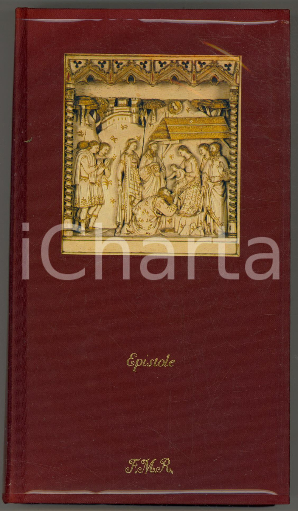 1981 NUOVO TESTAMENTO EPISTOLE - Trittico Embriachi *Franco Maria Ricci Prima edizione di 3000 esemplari numerati su carta a mano vergata Miliani Fabriano, n. 2253.Traduzione di Piero Rossano. Testo riquadrato, illustrato con tavole a colori applicate (il trittico degli Embriachi della Certosa di Pavia). Legatura in tutta seta amaranto con illustrazione a colori, titoli oro, nastrino segnapagina, sovraccoperta in acetato, astuccio.PAGINE: 368EDITORE: Franco Maria Ricci - Milano GOOD/buono lievi piegature all'astuccio in cartoncino Formato: 14x24 cm originale e autentica 1