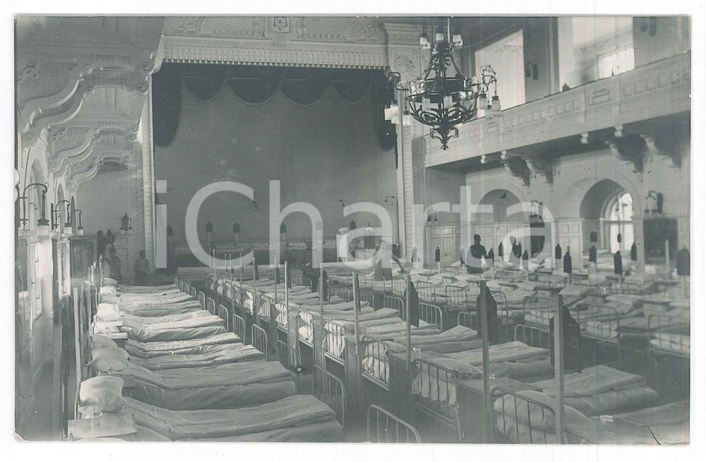 1917 WW1 TRIESTE - K.U.K. Garnisonsspital n° 9 - Camerata con feriti (4) Foto