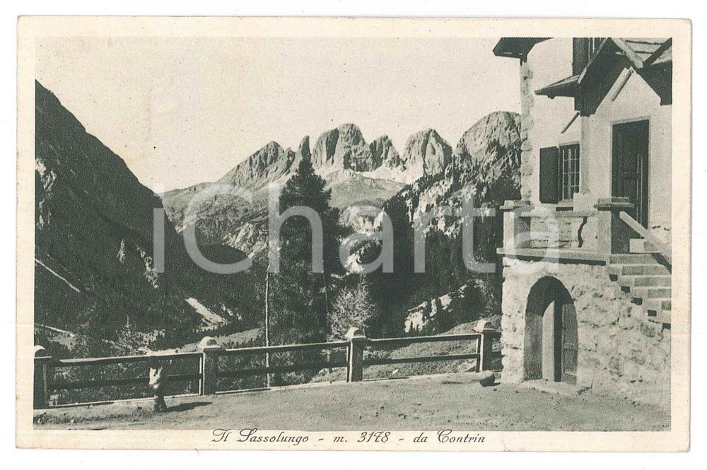 1932 RIFUGIO CONTRIN - CANAZEI (TN) Veduta del Sassolungo *Cartolina FP VG