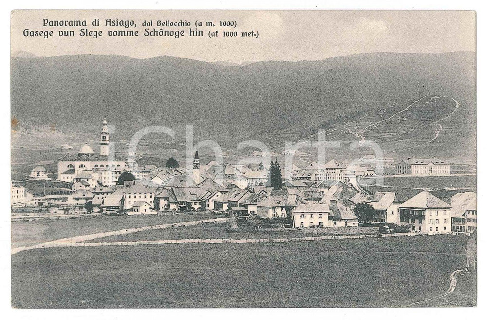 1908 ASIAGO (VI) Panorama dal BELLOCCHIO *Cartolina postale FP VG