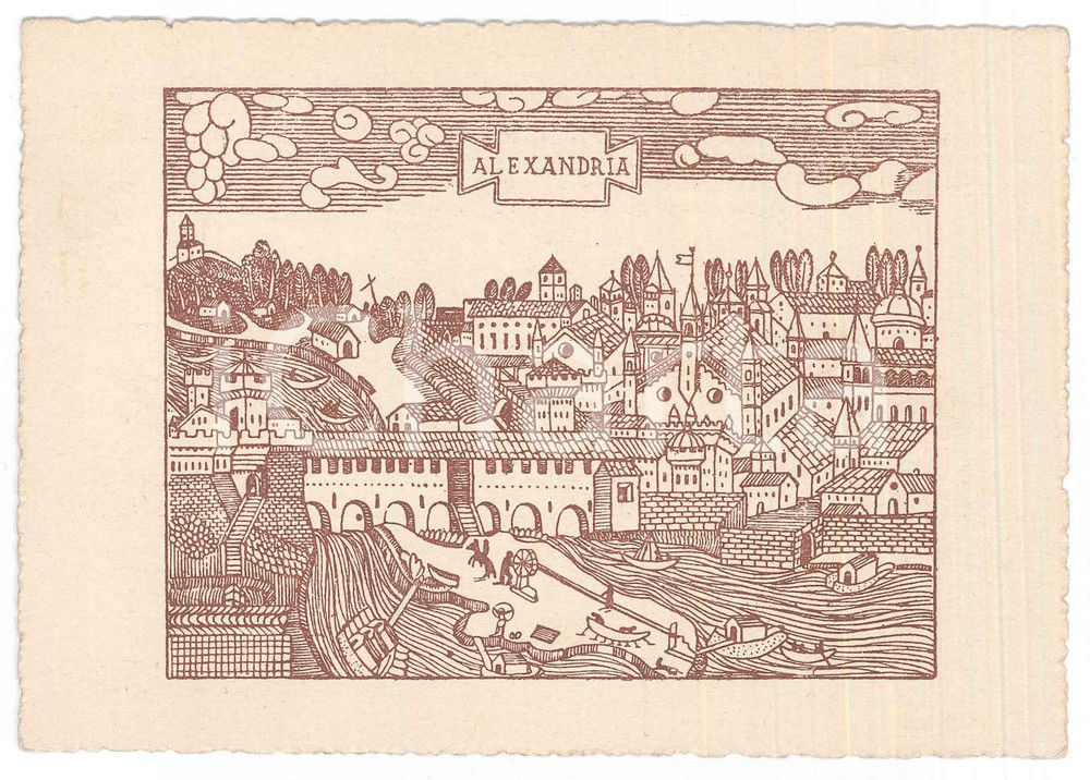 1940 ALESSANDRIA Comando divisione fanteria Ravenna - Cartolina ILLUSTRATA FG VG
