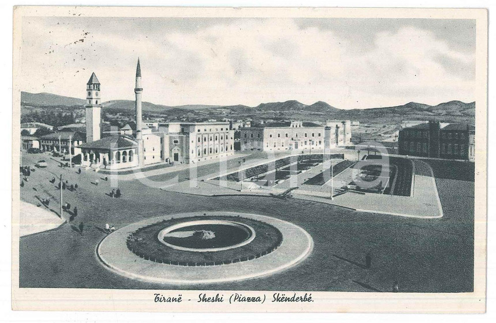 1941 TIRANA (ALBANIA) Piazza SKENDERBE ^Cartolina postale FP VG