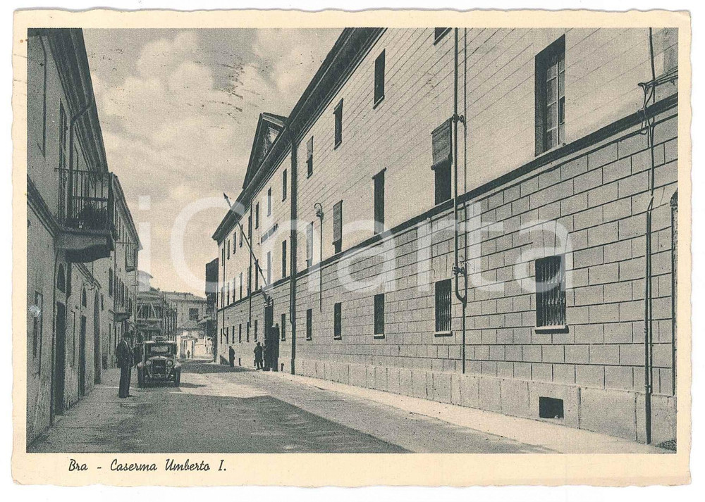 1939 BRA (CN) Caserma Umberto I - Cartolina ANIMATA automobile