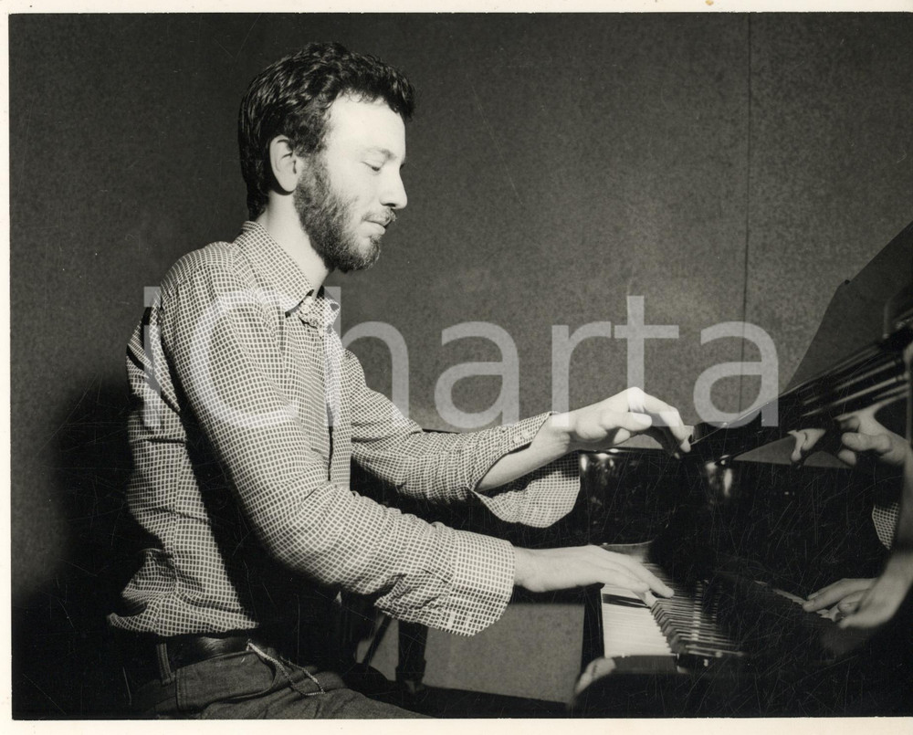 Fotografia d epoca originale 1975 ca MUSICA Pianista Carlo LEVI MINI  Ritratto Foto 24x18 cm 1