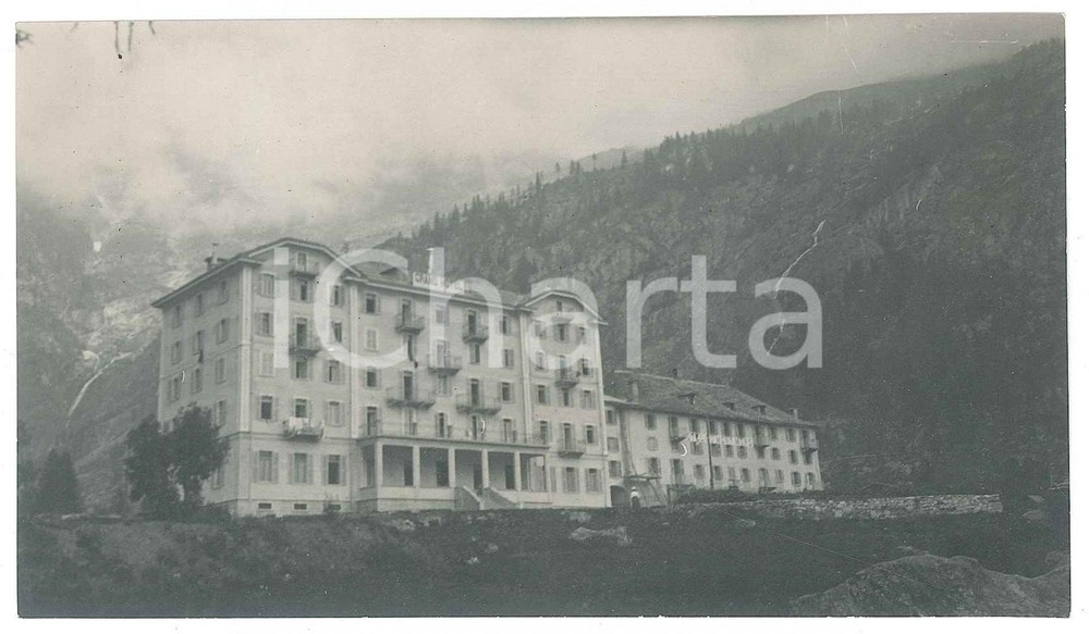1905 ca MACUGNAGA Grand Hotel MONTE MORO (2) Foto VINTAGE 14x8 cm  Fotografia d'epoca. GOOD/buono  Formato: 14x8 cm originale e autentica 1
