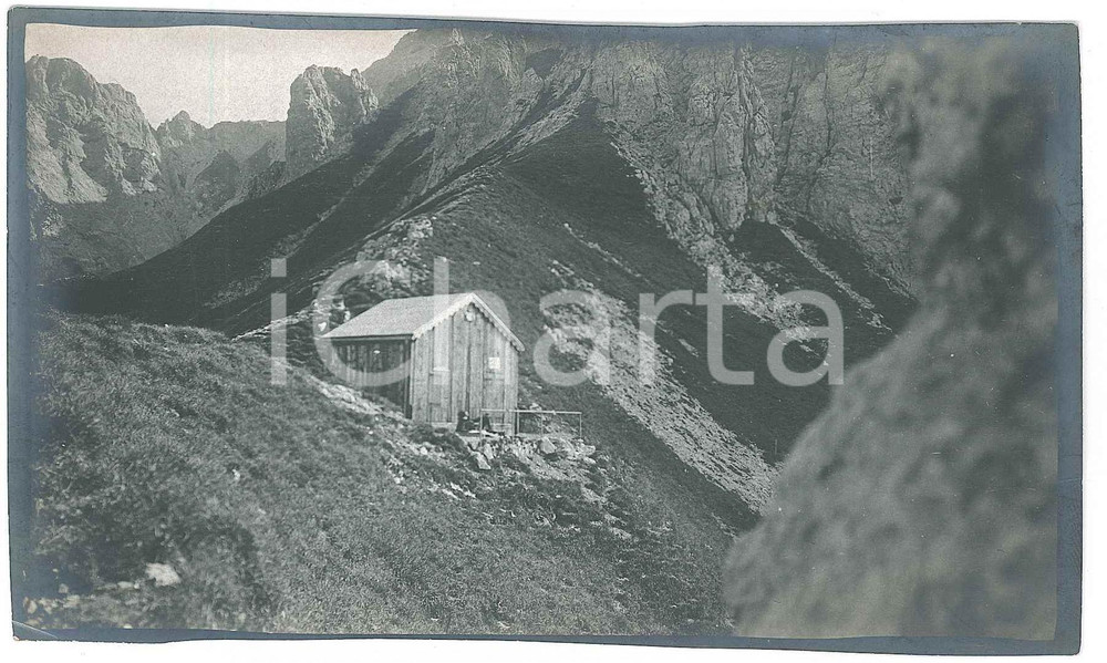 1910 ca Area di LECCO - Capanna ROSALBA - GRIGNA Meridionale ^Foto (1) 15x9  Fotografia d'epoca. GOOD/buono  Formato: 15x9 cm originale e autentica 1