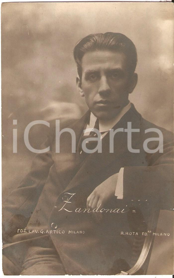 Cartolina originale da collezione 1920 ca MUSICA Ritratto di Riccardo ZANDONAI Compositore Cartolina 2 1