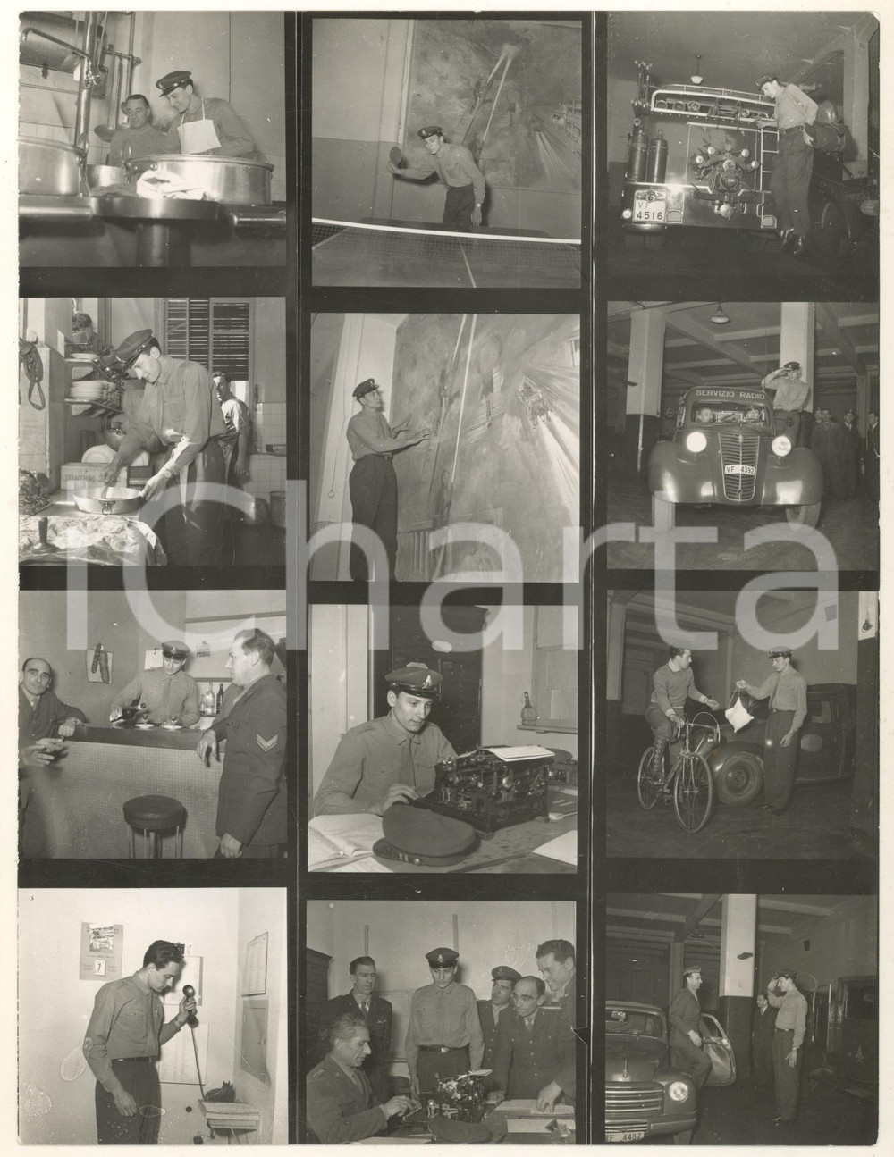 Fotografia d epoca originale 1956 Mino DE ROSSI Vigile del fuoco e ciclista GIRO D ITALIA  Foto 12 provini 2 1