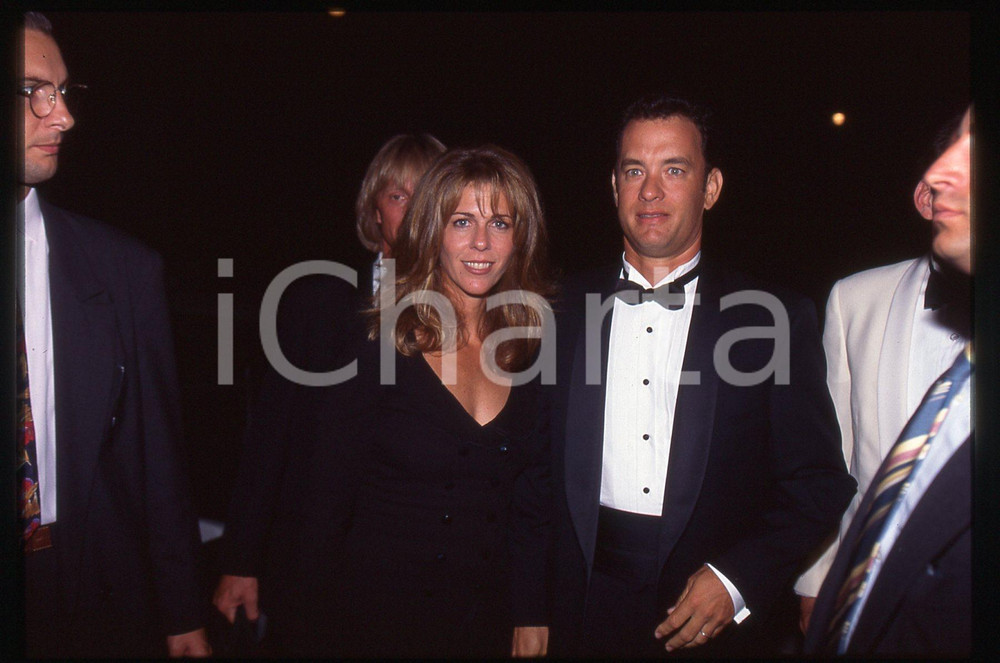 Fotografia d epoca originale Tom HANKS e Rita WILSON  FESTIVAL CINEMA CANNES 1995 ca 35 mm vintage slide 3 1