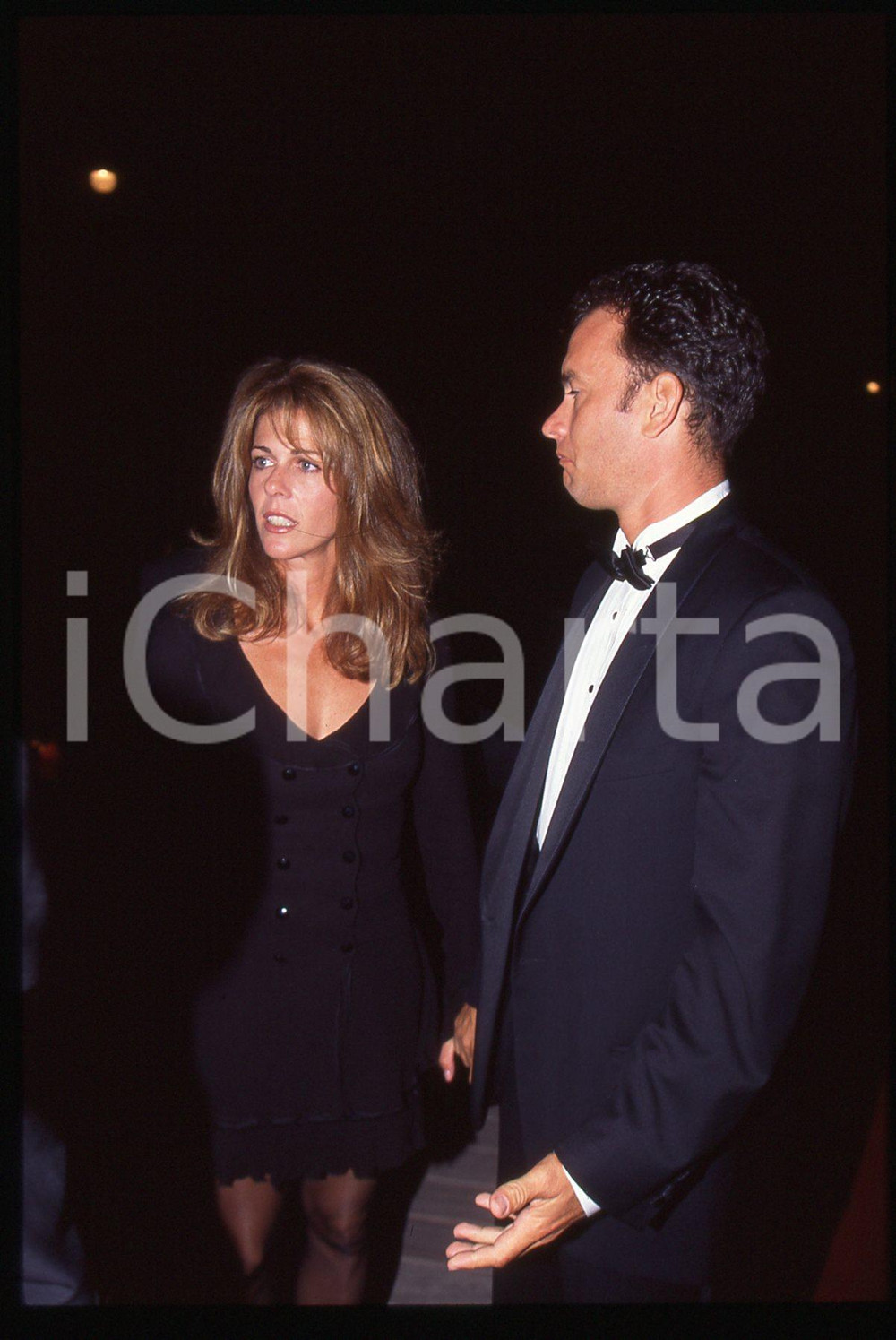 Fotografia d epoca originale Tom HANKS e Rita WILSON  FESTIVAL CINEMA CANNES 1995 ca 35 mm vintage slide 5 1