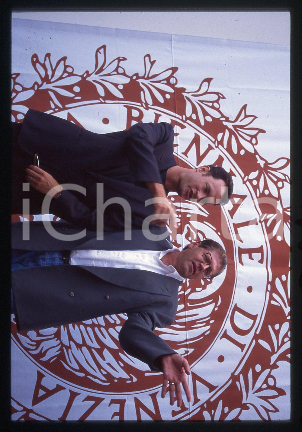 Fotografia d epoca originale Tom HANKS e Robert ZEMECKIS FESTIVAL CINEMA VENEZIA 1994 35 mm vintage slide 1