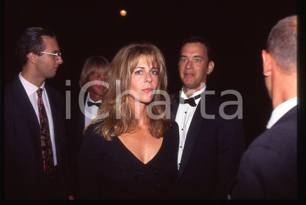 Fotografia d epoca originale Tom HANKS e Rita WILSON  FESTIVAL CINEMA CANNES 1995 ca 35 mm vintage slide 10 1