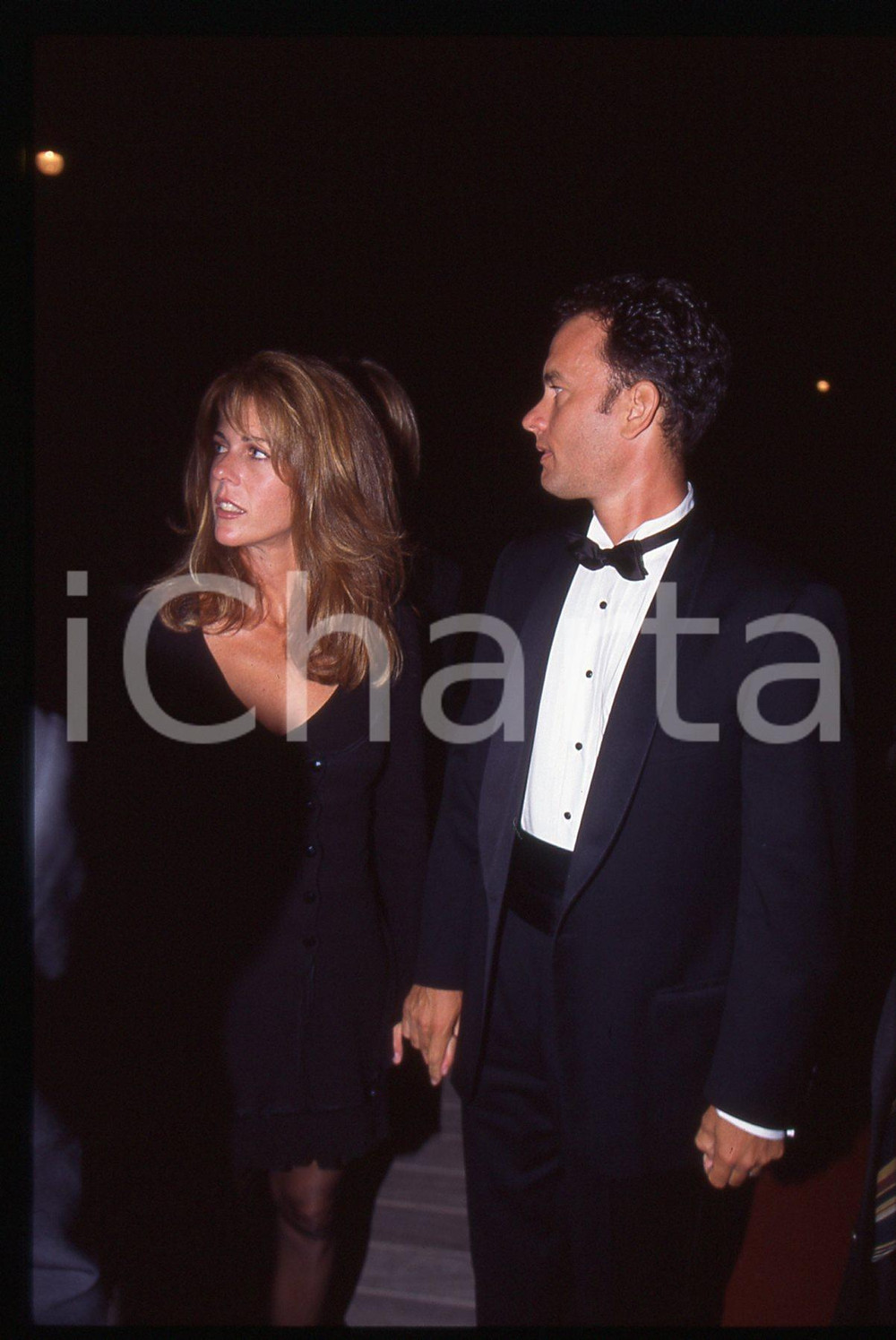 Fotografia d epoca originale Tom HANKS e Rita WILSON  FESTIVAL CINEMA CANNES 1995 ca 35 mm vintage slide 9 1