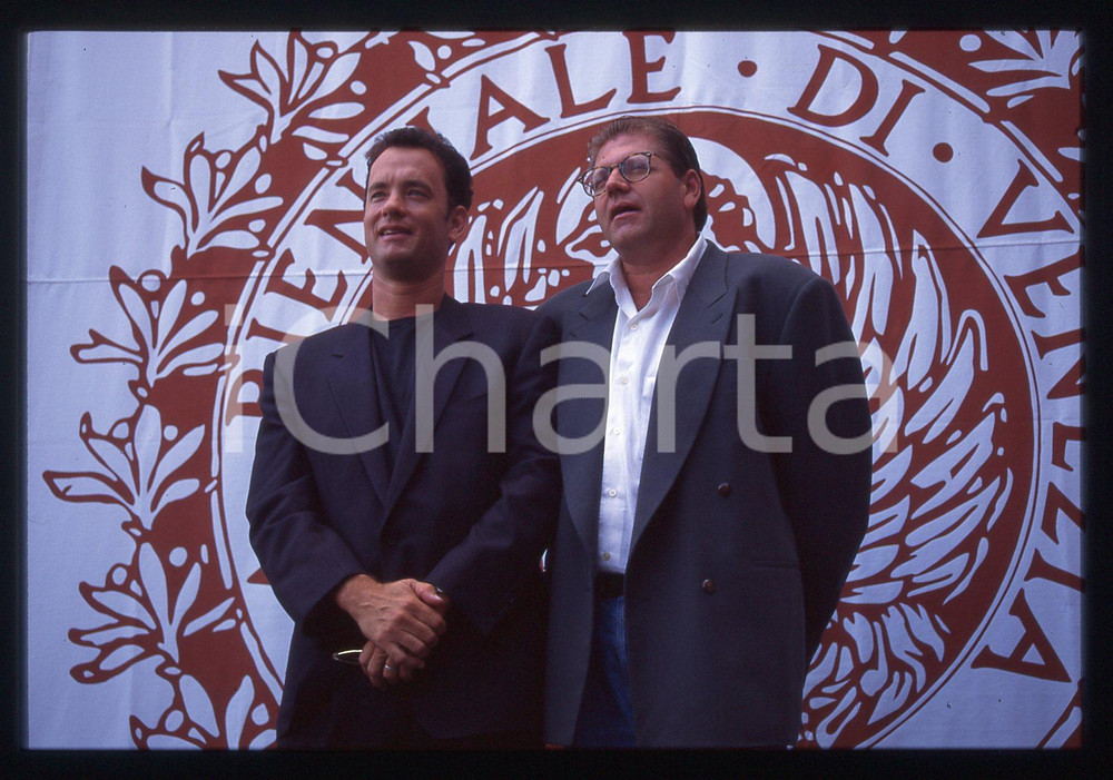 Fotografia d epoca originale Tom HANKS e Robert ZEMECKIS FESTIVAL CINEMA VENEZIA 1994 35 mm vintage slide 4 1