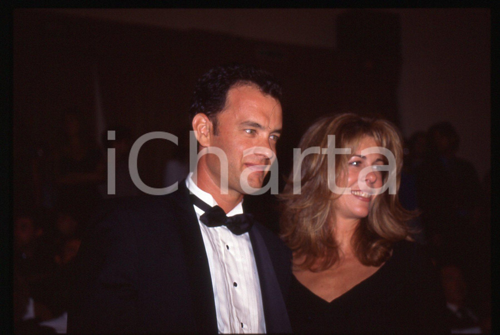 Fotografia d epoca originale Tom HANKS e Rita WILSON  FESTIVAL CINEMA CANNES 1995 ca 35 mm vintage slide 18 1