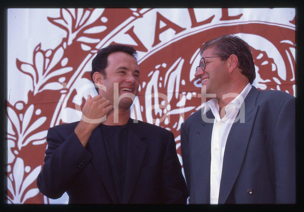 Fotografia d epoca originale Tom HANKS e Robert ZEMECKIS FESTIVAL CINEMA VENEZIA 1994 35 mm vintage slide 12 1