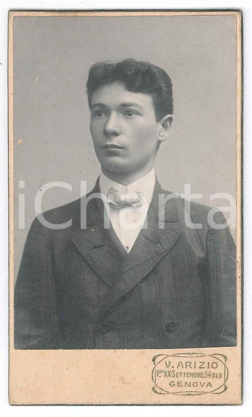 1910 ca GENOVA Ritratto di Vincenzo AGOSTI ^Foto Vittorio ARIZIO CDV  Fotografia d'epoca, montata su cartoncino rigido.FOTOGRAFO: Vittorio Arizio - Genova, portici XX Settembre 34 bis GOOD/buono  Formato: 6x10 cm originale e autentica 1