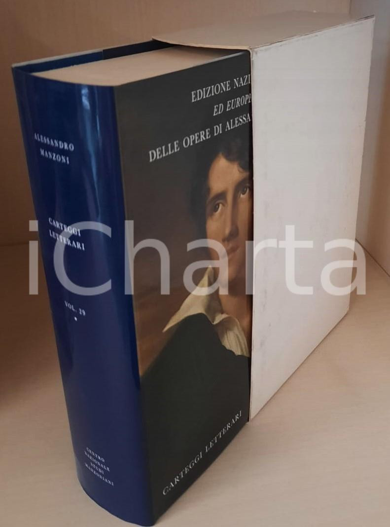 2010 Alessandro MANZONI Carteggi letterari - Vol. 29 tomo I *Ed. Nazionale (7)  Legatura in tela blu, logo "Casa del Manzoni" in oro al centro del piatto, sovraccoperta illustrata, cofanetto in cartoncino.Composizione dei testi nella versione VAL del carattere Baskerville, realizzato nella Stamperia Valdonega di Verona.PAGINE: 684EDITORE: Centro Nazionale Studi Manzoniani - Milano GOOD/buono minime sbrecciature e macchie al cofanetto Formato: 22x14 cm originale e autentica 1