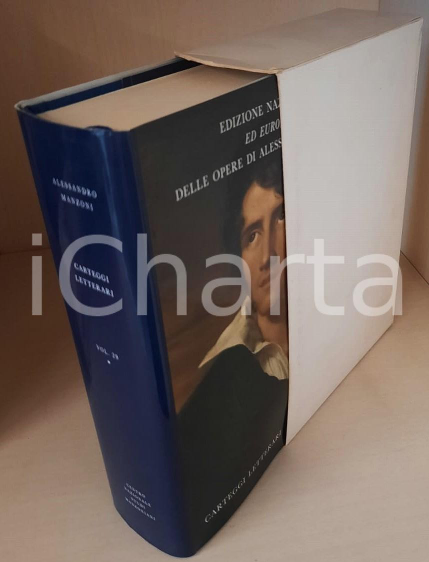 2010 Alessandro MANZONI Carteggi letterari - Vol. 29 tomo I *Ed. Nazionale (9)  Legatura in tela blu, logo "Casa del Manzoni" in oro al centro del piatto, sovraccoperta illustrata, cofanetto in cartoncino.Composizione dei testi nella versione VAL del carattere Baskerville, realizzato nella Stamperia Valdonega di Verona.PAGINE: 684EDITORE: Centro Nazionale Studi Manzoniani - Milano GOOD/buono ma lievi piegature e macchie al cofanetto Formato: 22x14 cm originale e autentica 1
