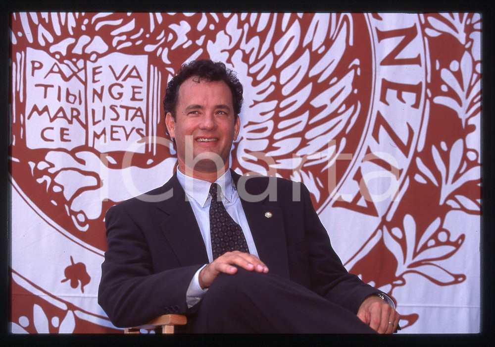 Fotografia d epoca originale Tom HANKS  FESTIVAL CINEMA VENEZIA 1995 35 mm vintage slide 17 1