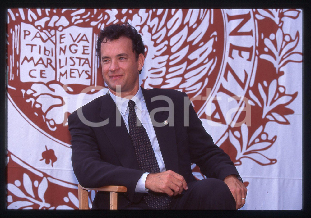 Fotografia d epoca originale Tom HANKS  FESTIVAL CINEMA VENEZIA 1995 35 mm vintage slide 18 1