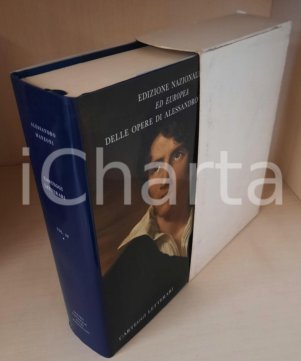 2010 Alessandro MANZONI Carteggi letterari - Vol. 29 tomo I *Ed. Nazionale (14)  Legatura in tela blu, logo "Casa del Manzoni" in oro al centro del piatto, sovraccoperta illustrata, cofanetto in cartoncino.Composizione dei testi nella versione VAL del carattere Baskerville, realizzato nella Stamperia Valdonega di Verona.PAGINE: 684EDITORE: Centro Nazionale Studi Manzoniani - Milano GOOD/buono minime macchie e sbrecciature alla sovraccoperta Formato: 22x14 cm originale e autentica 1