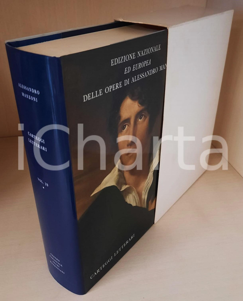 2010 Alessandro MANZONI Carteggi letterari - Vol. 29 tomo I *Ed. Nazionale (16)  Legatura in tela blu, logo "Casa del Manzoni" in oro al centro del piatto, sovraccoperta illustrata, cofanetto in cartoncino.Composizione dei testi nella versione VAL del carattere Baskerville, realizzato nella Stamperia Valdonega di Verona.PAGINE: 684EDITORE: Centro Nazionale Studi Manzoniani - Milano GOOD/buono minime macchie e impressioni alla sovraccoperta Formato: 22x14 cm originale e autentica 1