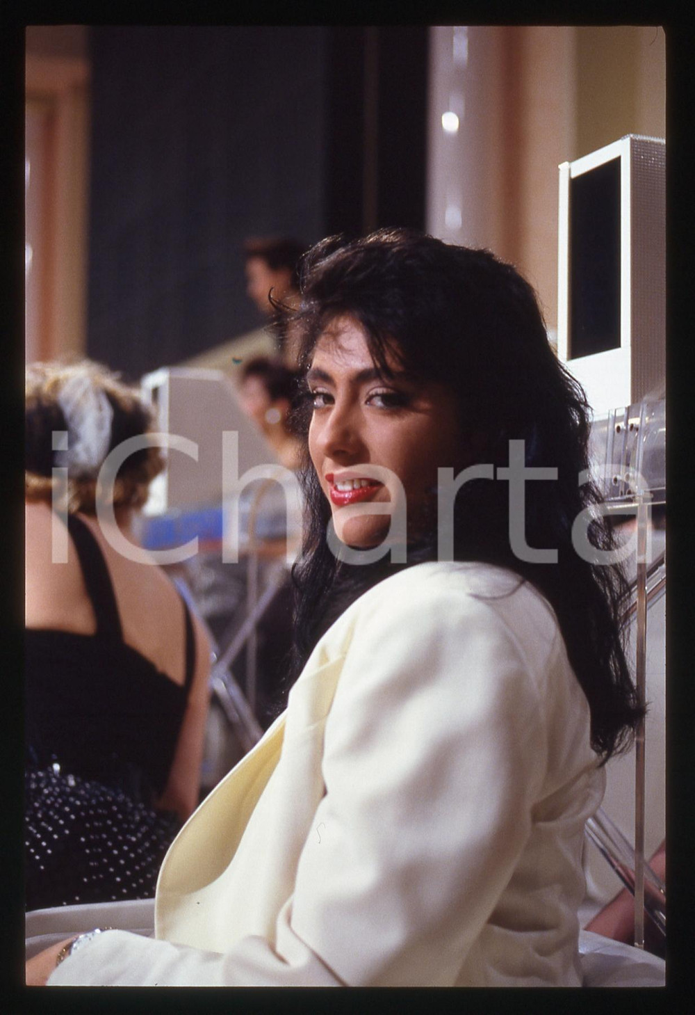 Fotografia d epoca originale 35mm vintage slide 1990ca ritratto di Sabrina SALERNO 6 1