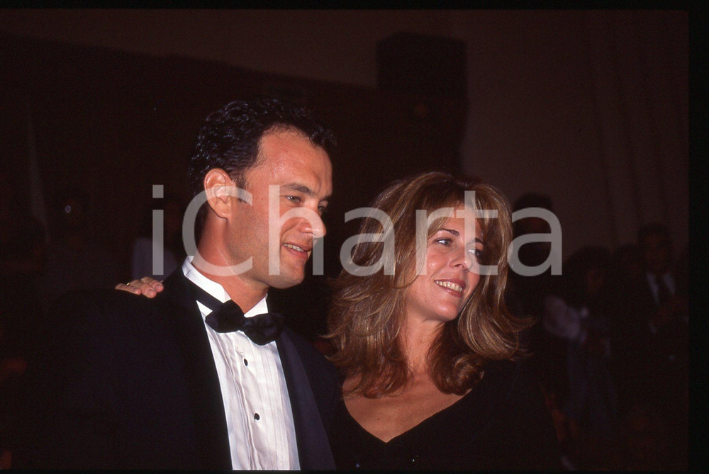 Fotografia d epoca originale Tom HANKS e Rita WILSON  FESTIVAL CINEMA CANNES 1995 ca 35 mm vintage slide 21 1