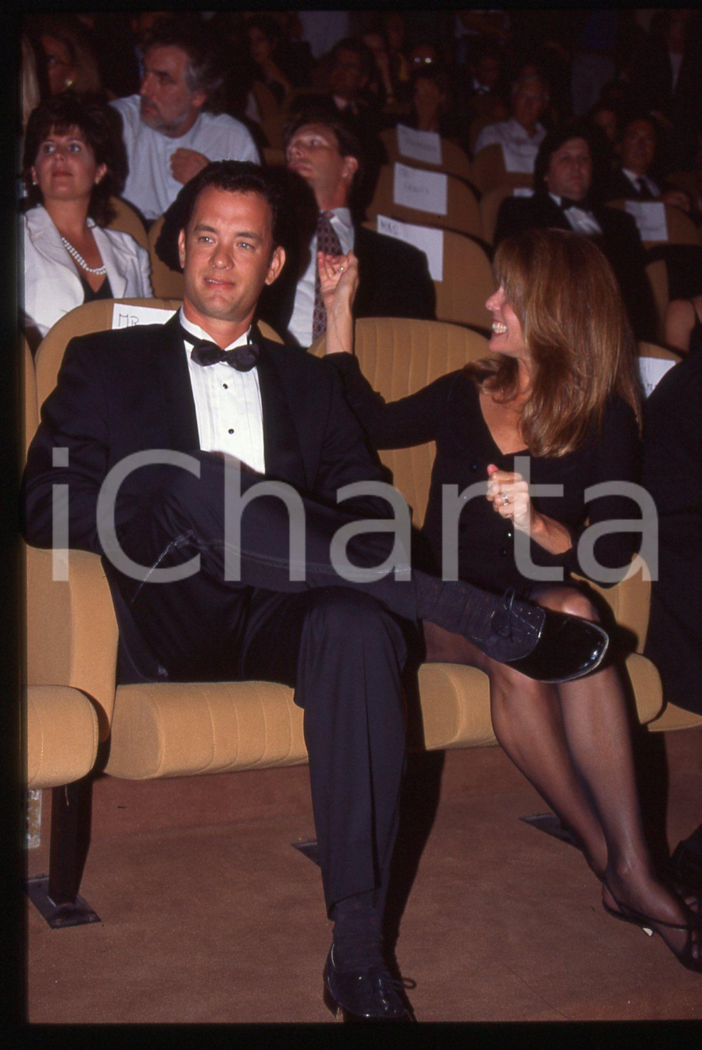 Fotografia d epoca originale Tom HANKS e Rita WILSON  FESTIVAL CINEMA CANNES 1995 ca 35 mm vintage slide 23 1