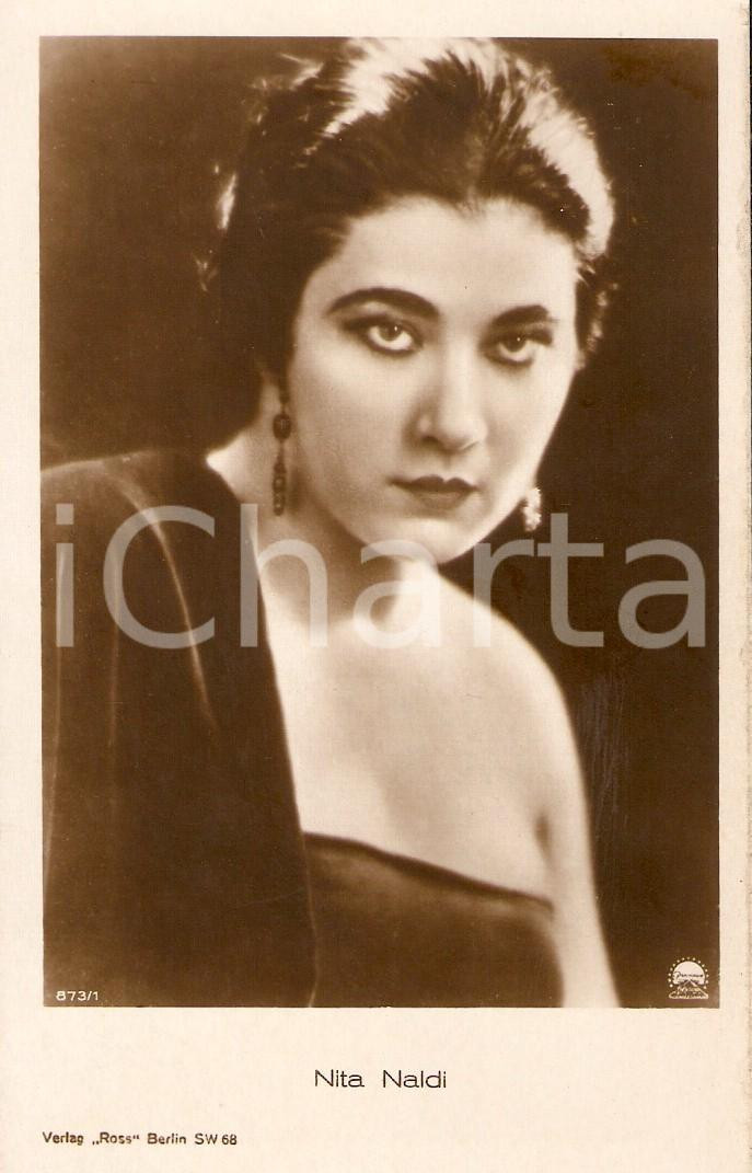 Cartolina originale da collezione 1925 ca CINEMA Actress Nita NALDI Portrait with earrings  Cartolina FP NV 1