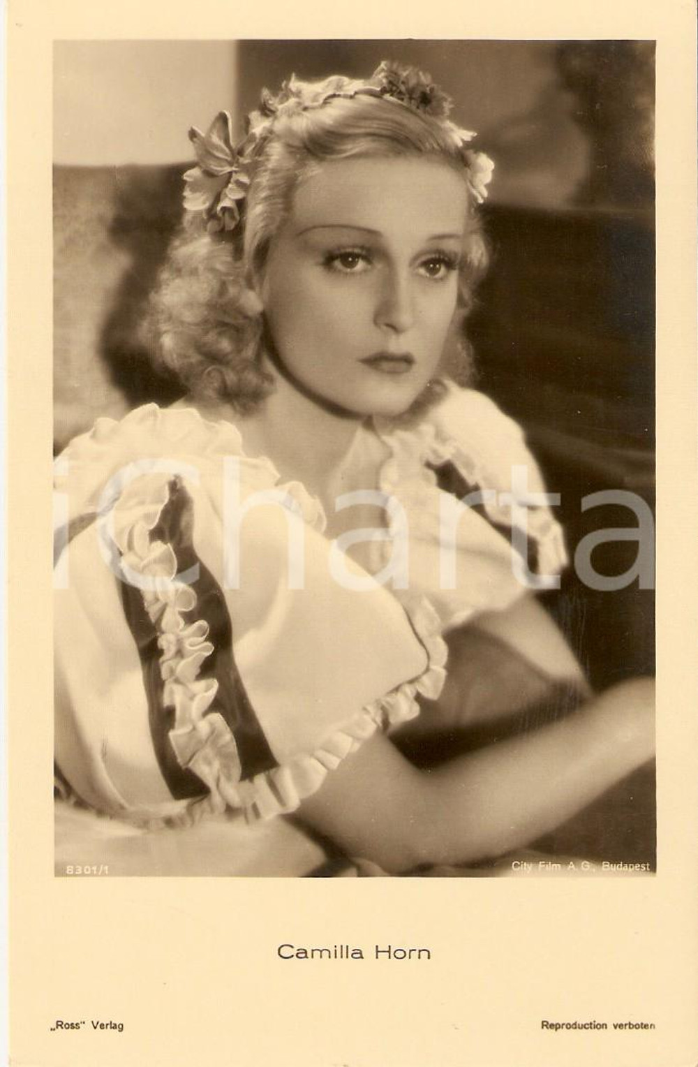 Cartolina originale da collezione 1930 ca CINEMA Actress Camilla HORN Portrait Cartolina FP NV 1