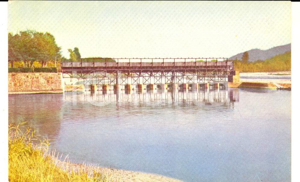 Cartolina originale da collezione 1930 ca CHIVASSO Canale CAVOUR  Scaricatore nel Po Cartolina REGIO DEMANIO 1
