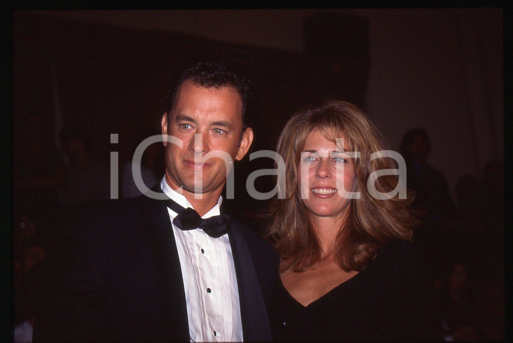 Fotografia d epoca originale Tom HANKS e Rita WILSON  FESTIVAL CINEMA CANNES 1995 ca 35 mm vintage slide 26 1