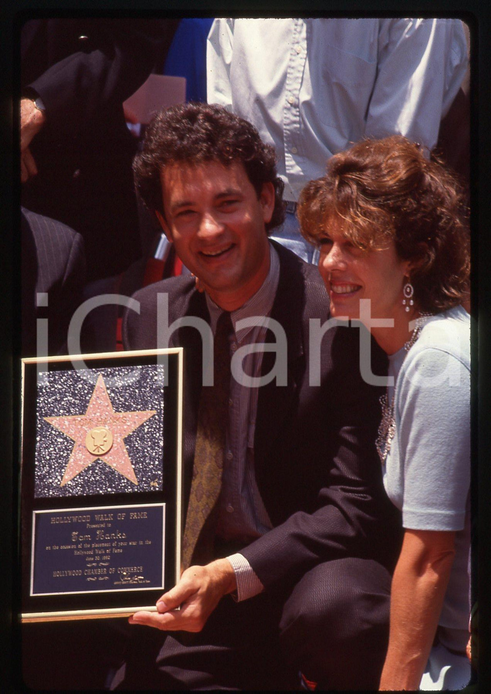 Fotografia d epoca originale Tom HANKS e Rita WILSON  WALK OF FAME HOLLYWOOD 1992 35 mm vintage slide 6 1